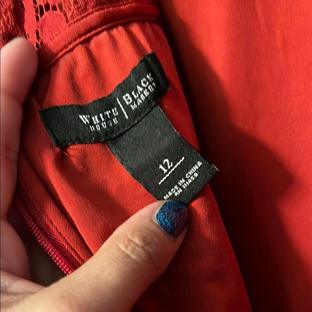 White House Black Market Red A-Line Mini Dress Sleeveless Scoop Neck - Picture 2 of 6
